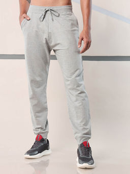 CULT - Men Solid Mid Waist Grey Joggers