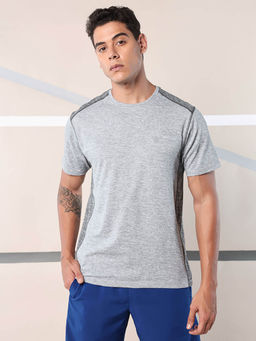 CULT - Men Colorblock Grey Half Sleeves Round Neck T-Shirt