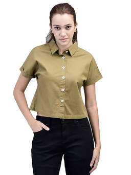 WOODLAND - Olive Solid Shirt
