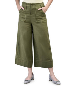 WOODLAND - Green Solid Culottes