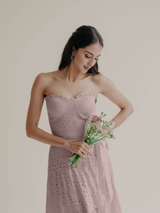 strapless open back dress Strapless Puff Sleeve Quinceanera Dress by Amarra 54218 24 / Fuchsia/Pink