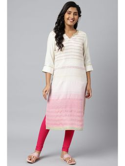Aurelia - Off White Woven Sequined Ethnic Kurta