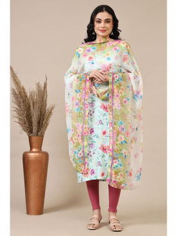 Aurelia - Women Multi-Coloured Floral Printed Georgette Dupatta