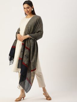 ArtEastri - Handcrafted Navy Blue Woven Dupatta