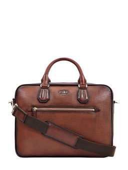 Eske - Milo Laptop Bag Upto 15" Tan Hand-Stitched Perfo