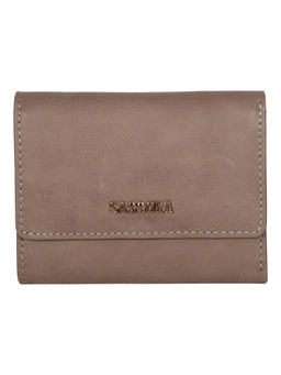 Sassora - Genuine Leather Medium Size Beige Rfid Protected Wallet - 5 Card Slots (M)