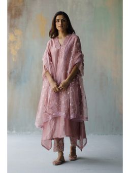 Begum Pret - Mira Plum Kurta (Set of 3)