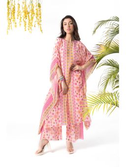Chhavvi Aggarwal - Pink Printed Kaftan (Set of 2)
