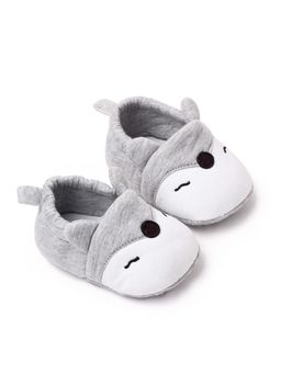KIDLINGSS - Unisex Grey Cartoon Face Slip-On Booties