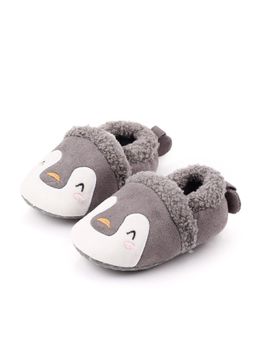 KIDLINGSS - Unisex Grey Penguin Face Slip-On Booties