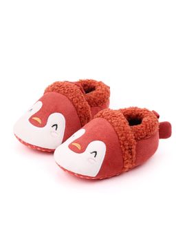 KIDLINGSS - Unisex Rust Penguin Face Slip-On Booties