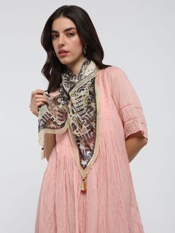 Label Ritu Kumar - Women Arlene Black Square Scarf