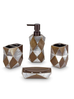 Freelance - Soho Plus Polyresin 4 Pcs Bathroom Set-Dispenser Holder Tumbler & Soap Dish