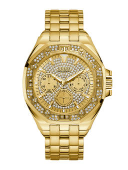 Guess - Men Gold Dial Multifunction Analog Watch - U1317G1