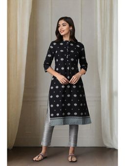W - Black Floral Kurta