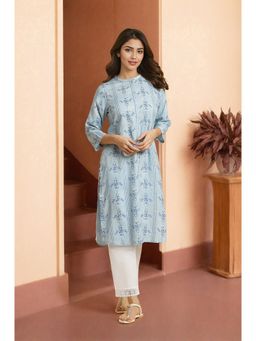 W - Blue Printed Kurta