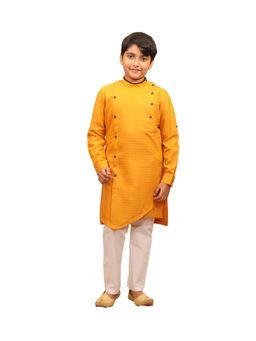 Manyavar - Boys Light Orange Festive Kurta Churidar (set Of 2)