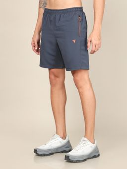 Technosport - Grey Men Solid Slim Fit Sports Shorts with Techno Lite