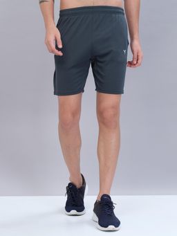 Technosport - Grey Men Solid Slim Fit Sports Shorts with Techno Dry