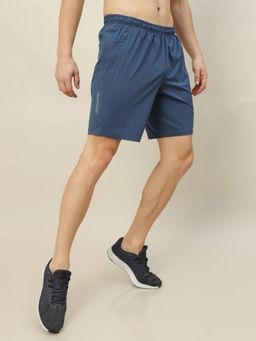 Technosport - Blue Men Solid Relax Fit Sports Shorts with Techno Lite