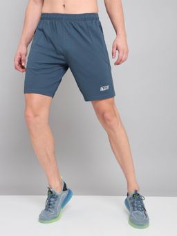 Technosport - Blue Men Solid Slim Fit Sports Shorts with Matip