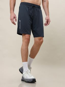 Technosport - Blue Men Solid Slim Fit Sports Shorts with Elastic Lite