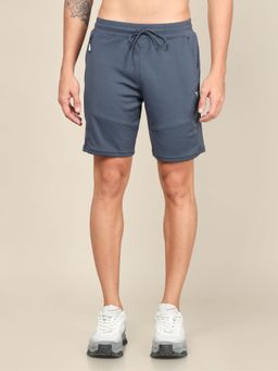 Technosport - Blue Men Solid Slim Fit Sports Shorts with Techno Dry