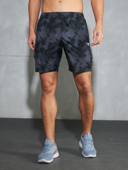 Technosport - Grey Men Printed Regular Fit Sports Shorts with Ts Lytra