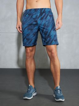 Technosport - Blue Men Printed Regular Fit Sports Shorts with Ts Lytra