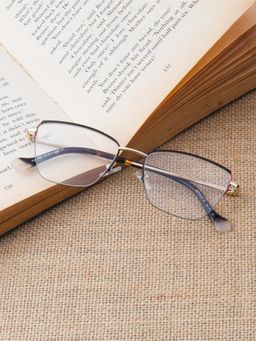 TED SMITH - Women Half Rim Cat Eye Gold Eyeglass Frame