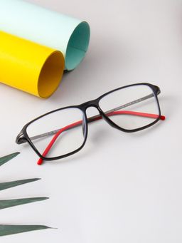 TED SMITH - Unisex Full Rim Rectangle Black Eyeglass Frame
