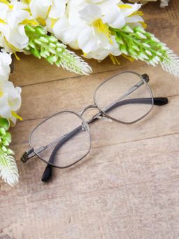 TED SMITH - Unisex Full Rim Square Silver Eyeglass Frame
