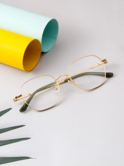 TED SMITH - Unisex Full Rim Square Gold Eyeglass Frame