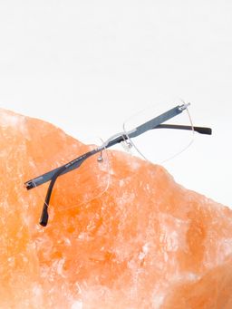 TED SMITH - Unisex Rimless Rectangle Silver Eyeglass Frame
