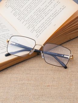 TED SMITH - Unisex Full Rim Rectangle Gold Eyeglass Frame