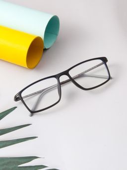 TED SMITH - Unisex Full Rim Rectangle Black Eyeglass Frame