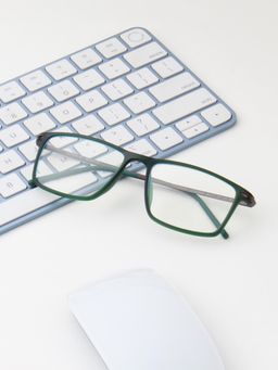 TED SMITH - Unisex Full Rim Rectangle Green Eyeglass Frame