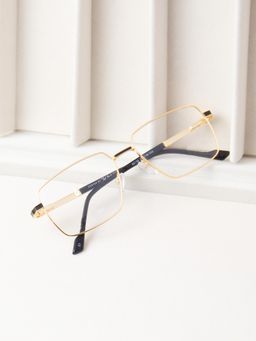 TED SMITH - Unisex Full Rim Rectangle Gold Eyeglass Frame