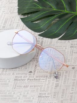 TED SMITH - Unisex Full Rim Irregular Gold Eyeglass Frame