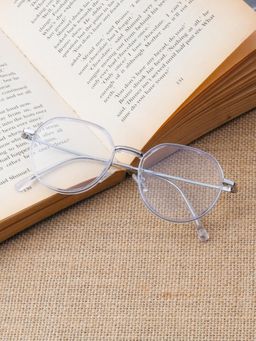 TED SMITH - Unisex Full Rim Round Silver Eyeglass Frame