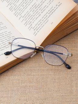 TED SMITH - Unisex Full Rim Square Silver Eyeglass Frame