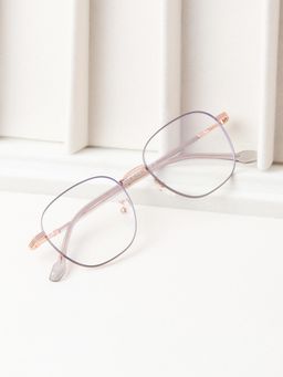 TED SMITH - Unisex Half Rim Square Gold Eyeglass Frame