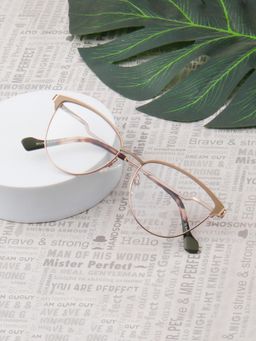 TED SMITH - Women Full Rim Cat Eye Gold Eyeglass Frame
