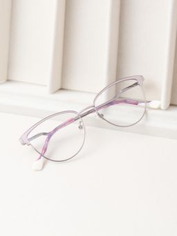 TED SMITH - Women Full Rim Cat Eye Silver Eyeglass Frame