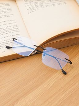 TED SMITH - Unisex Rimless Rectangle Black Eyeglass Frame