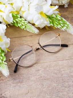 TED SMITH - Unisex Full Rim Oval Gold Eyeglass Frame