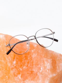 TED SMITH - Unisex Full Rim Oval Silver Eyeglass Frame