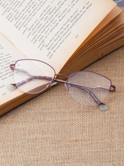 TED SMITH - Women Half Rim Cat Eye Gold Eyeglass Frame