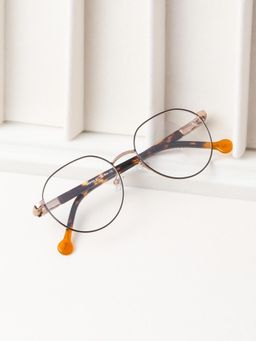 TED SMITH - Unisex Full Rim Oval Gold Eyeglass Frame
