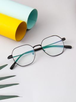 TED SMITH - Unisex Full Rim Irregular Black Eyeglass Frame